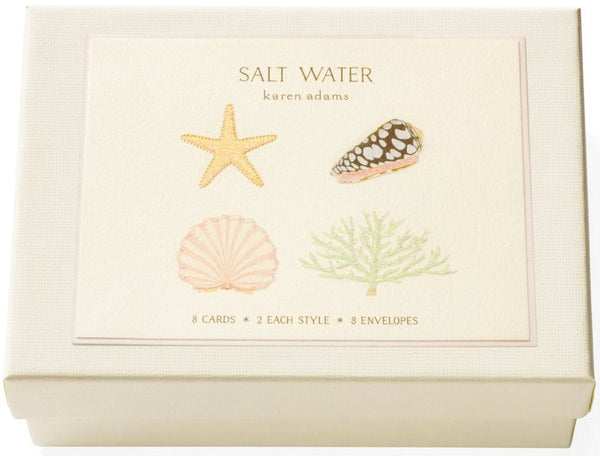 karen adams note card box, salt water
