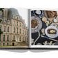 An open book displays a photograph of the historic Château Bosgouet on the left page, while various plated dishes inspired by French recipes adorn the right page in "Chateau Life" by Assouline.