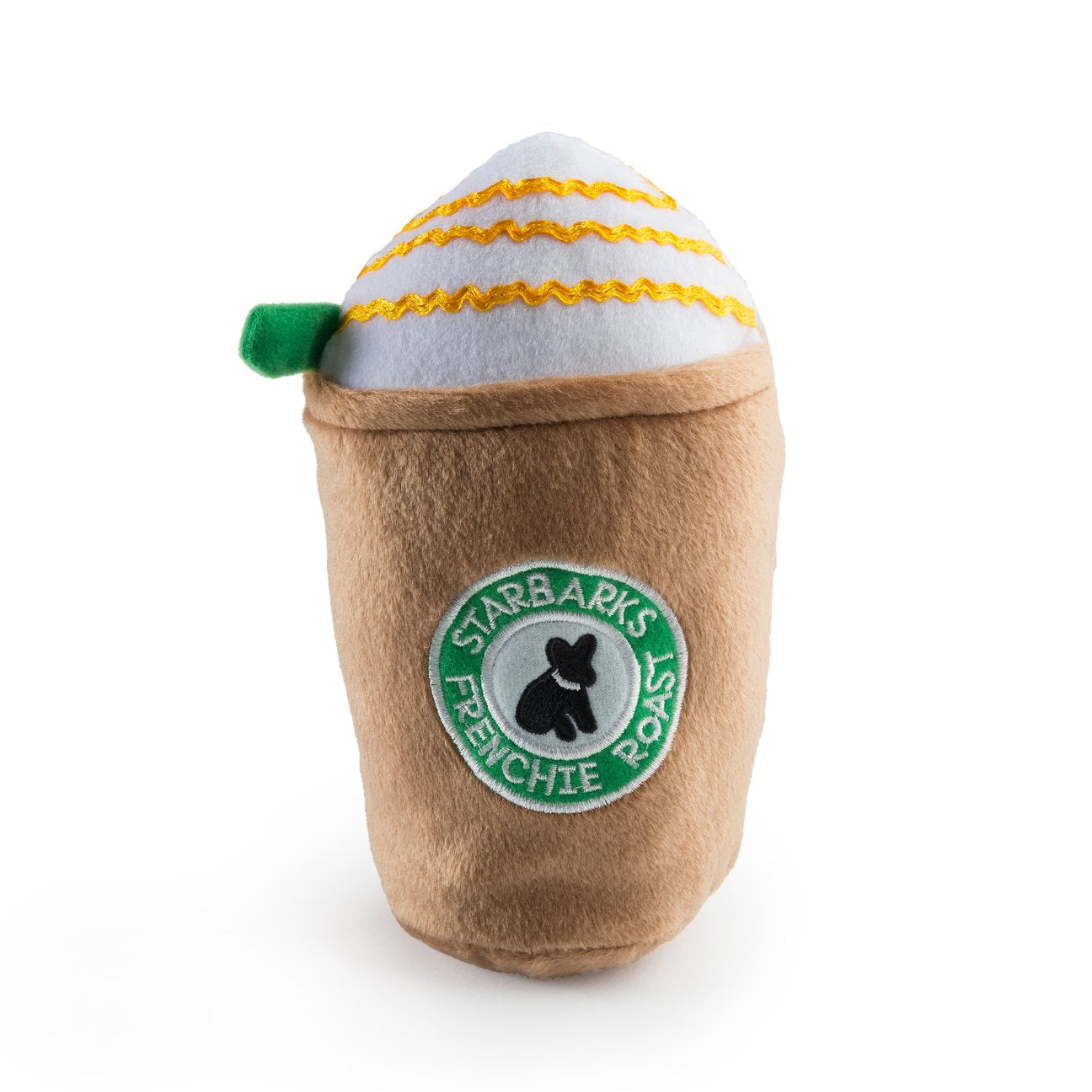 Starbarks Frenchie Roast Dog Toy With Straw Collection