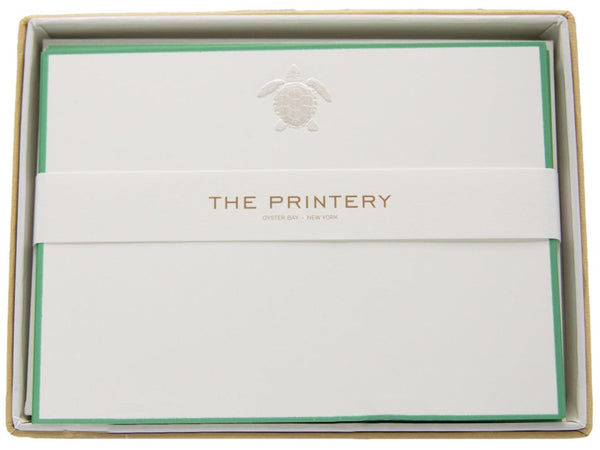 The Printery - Turtle Note Card Box Set in a white box.