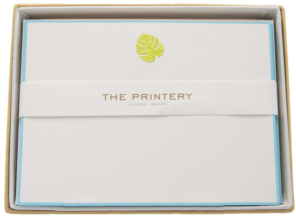 The Printery - Note Card Box Set, Palm Leaf notepad set in a box.