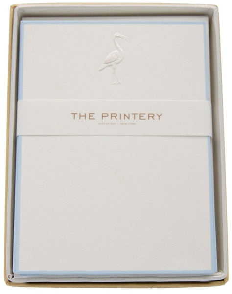The Printery - Note Card Box Set, Blue Stork