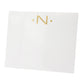 The Black Ink Gold Initial Large Notepad features a gold letter "N" centered between two gold dots near the top on high-quality white paper.
