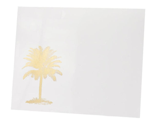 A white Black Ink Gold Foil Large Pad - Palm Tree note card.