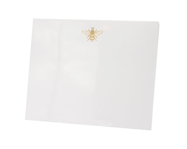 An elegant Black Ink Bumble Bee Large Notepad adorned with a luxe gold foil bee.
