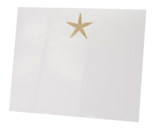 The Black Ink Starfish Large Notepad features luxurious-quality note paper in 8.5" x 7" size, with a plain white design and a single gold star centered near the top for a refined touch.