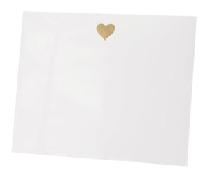 The Black Ink Heart Large Notepad has a white rectangular design made from smooth cardstock, with a small gold heart printed near the top center.