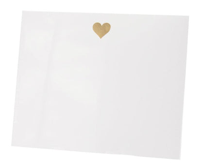 The Black Ink Heart Large Notepad has a white rectangular design made from smooth cardstock, with a small gold heart printed near the top center.