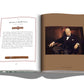 An open book from Assouline, "The Impossible Collection of Cigars," showcases a page dedicated to the prestigious makers behind H. Upmann Sir Winston, with text on the left and an illustration of a seated man enjoying remarkable cigars on the right.