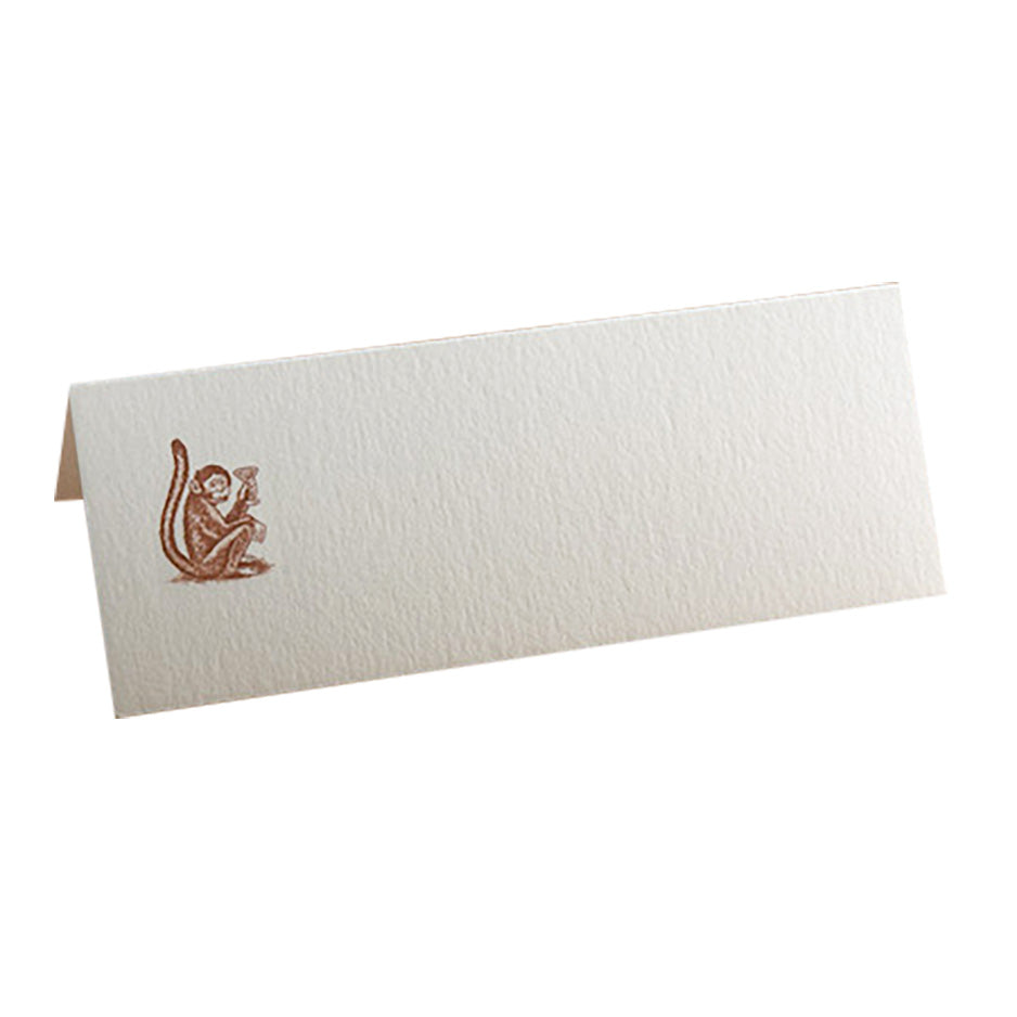 dark brown gin monkey place card
