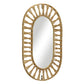 The Ojai Oval Mirror by Selamat features a decorative jute frame with an intricate open-weave design, adding an organic vibe to any space.