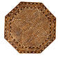 The Bojay Large Octagon Side Table is crafted from wood and showcases an intricate floral bone inlay design.