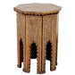 Bojay's Large Octagon Side Table showcases intricate bone inlay designs and decorative patterns.