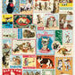The Cats and Kittens 1,000 Piece Puzzle by Cavallini Papers and Co features a collage of vintage cat-themed posters and ads, with illustrated cats, kittens, and text in various fonts and languages inspired by the Cavallini archives.