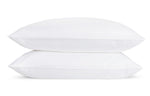 Two Matouk Pillow Protectors, made from soft cotton sateen, are stacked together against a plain white background.
