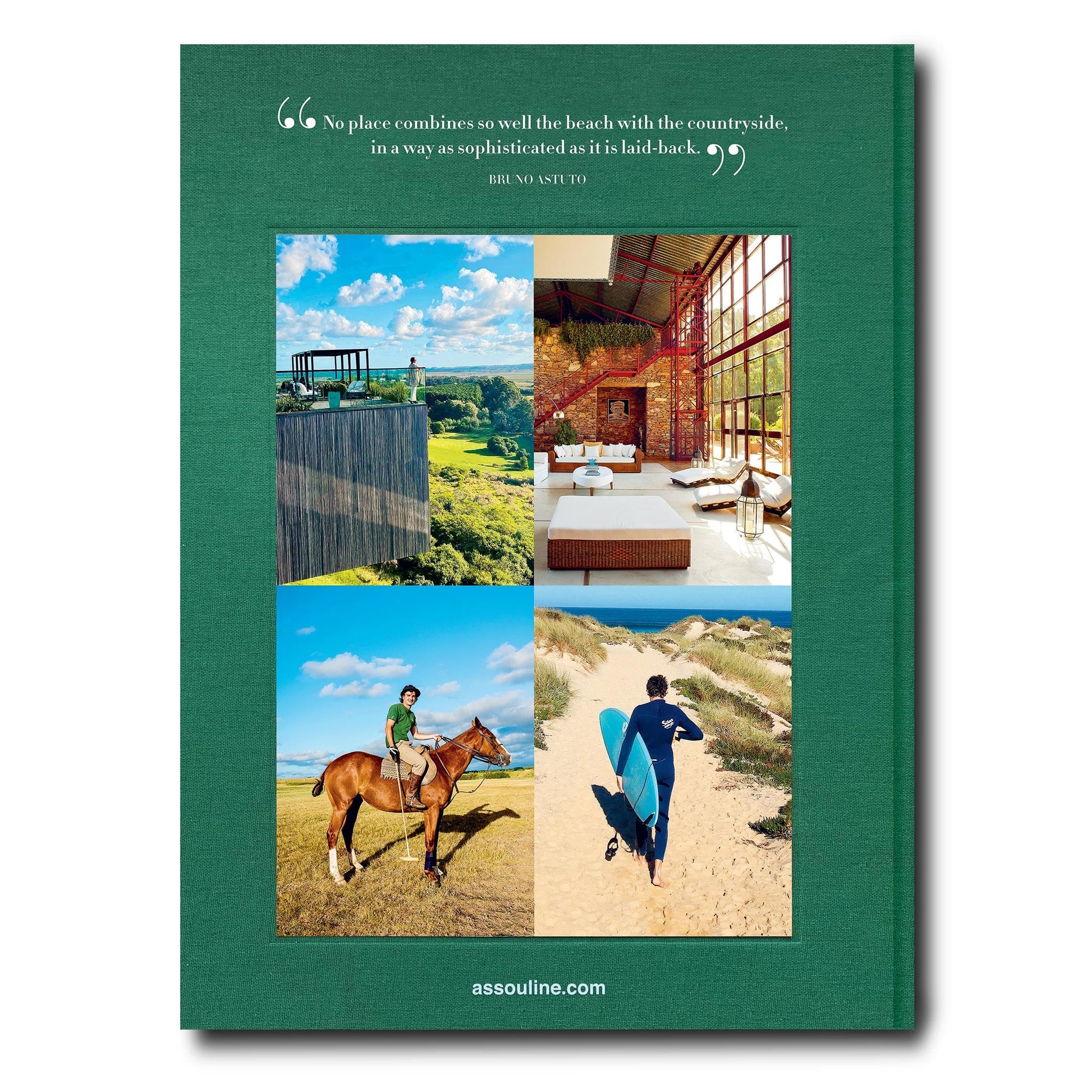 A Assouline magazine cover featuring a man riding a horse at a beach resort in Punta Del Este.