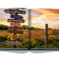 An open book with signs pointing to different places in Assouline's Punta Del Este.