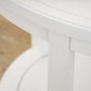 A Rye Round Side Table in White by Hickory Chair on a wooden floor.