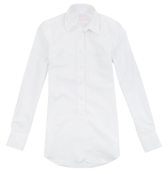 Ann Mashburn Boyfriend Shirt isolated on a white background.