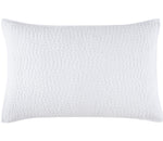 The Stitched White Sham by John Robshaw features a rectangular, textured cotton voile surface with quilted detail and neat edges, inspired by hand-stitched coverlets.