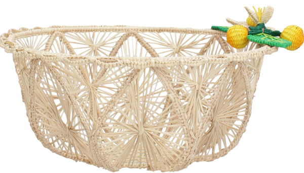 Orange Market Bread Basket Raffia