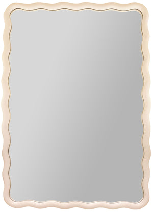 The Carvers' Guild Scalloped Rectangular Mirror features a light-toned, wavy-edged frame, making it an ideal Art Nouveau-inspired accent for transitional interiors.