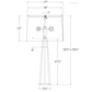A drawing of a Visual Comfort Olsen Table Lamp, Crystal and Polished Nickel with polished nickel accents.