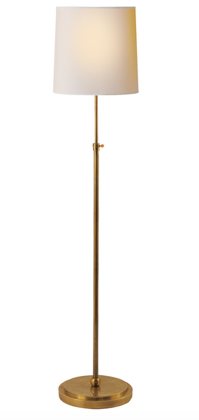 Bryant Floor Lamp, Antique Brass
