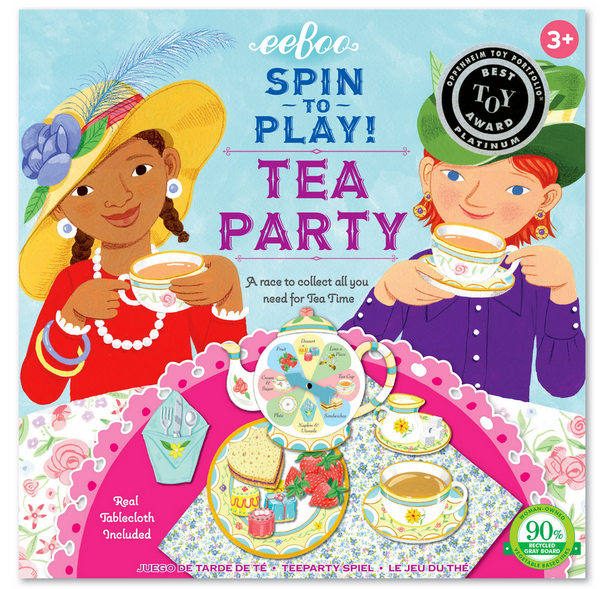 Join the fun and spin the eeboo Tea Party Spinner Game at the tea party.
