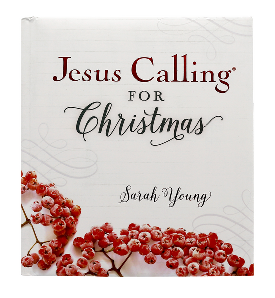 Cover of the book "Jesus Calling For Christmas" by Thomas Nelson, showcasing seasonal imagery adorned with decorative red berries, ideal for daily Christmas devotions.