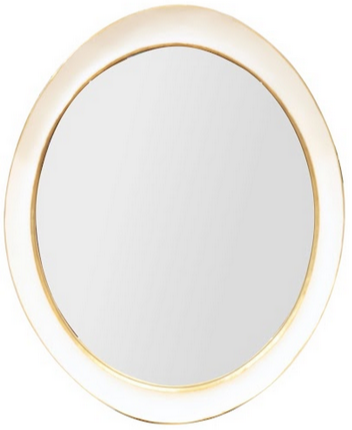 Regency Oval Mirror, White with Gold