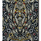 Intricate embroidery with gold threads, red and green beads, and floral patterns on dark fabric evokes the style of Zuhair Murad as celebrated by Assouline.