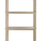 Replace with: A tall, narrow Bertram Etagere bookshelf by Bungalow5, with five open shelves, featuring a Cerused Oak finish and brass-capped feet.