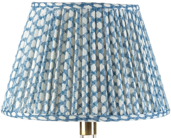Fermoie Lamp Shade in Blue Wicker