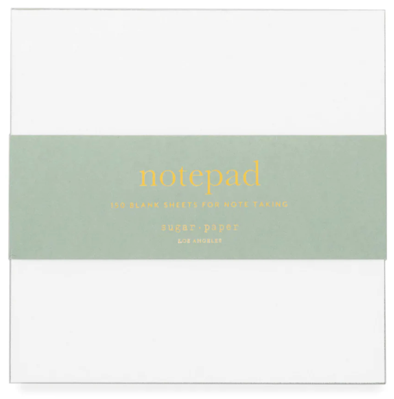 The Green Painted Pad by Sugar Paper is a white notepad with a green label, featuring 150 blank sheets—an everyday essential for note-taking anywhere.