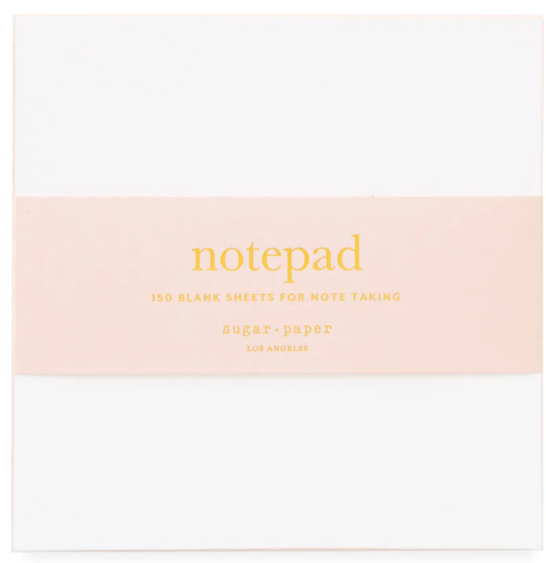 The Pink Painted Pad by Sugar Paper features 150 blank sheets and a pale pink band—an essential square notepad for everyday, on-the-go notes.