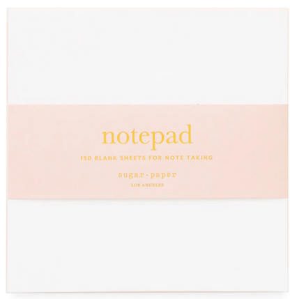 The Pink Painted Pad by Sugar Paper features 150 blank sheets and a pale pink band—an essential square notepad for everyday, on-the-go notes.