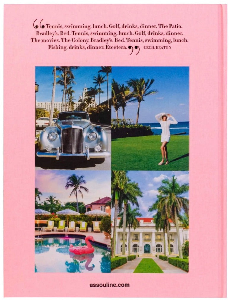 A pink book with a picture of a woman and a car from Assouline.