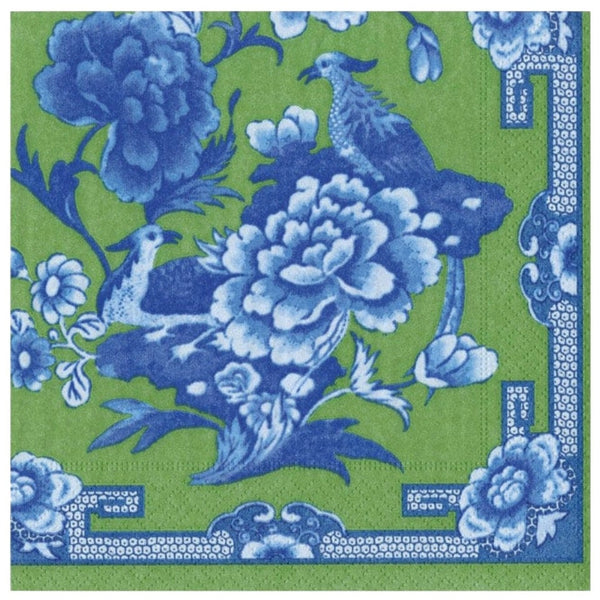 Chinoiserie Green and Blue Cocktail Napkins