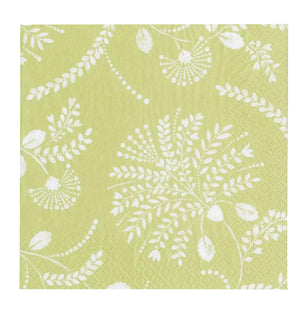 Trailing Floral Pale Green Cocktail Napkins by Caspari.