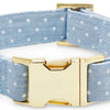 Fabric Dog Collar - Chambray Dots