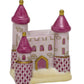 The Castle by Herend is a small ceramic figurine with pink and gold accents, showcasing three towers and a central arched doorway, inspired by the fine hand-painted style of Herend porcelain.