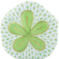 The Herend Puffy Sand Dollar is a decorative plate with hand-painted green and gold floral patterns, blue accents, and a white background—an exquisite piece for true artistic appreciation.