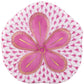 The Herend Puffy Sand Dollar is a decorative piece with a pink and gold floral pattern over a textured, scale-like background—ideal for art lovers and fans of hand painted designs.