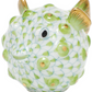Herend Puffer Fish figurine featuring green scales, gold-accented fins and spikes, and a smiling face, all exquisitely hand-painted in signature Herend style.