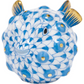 The Herend Puffer Fish figurine features blue scales, gold-accented fins and spikes, a smiling face, and exquisite hand-painted details in classic Herend porcelain.