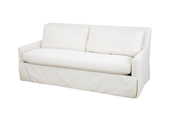 A white convertible Sleeper Sofa in Oyster Lee Industries with a white cover made of Crypton Hopsack Oyster fabric.
