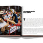 Open book showing a candid photo of people dining outdoors and a headline "The Hidden Heart of St. Tropez" with text on the right page, inviting readers to explore the charm of St Tropez Soleil by Assouline.