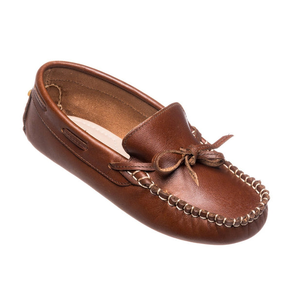 An Elephantito Toddler Driver Loafers made of pebbled leather.