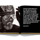 Open Assouline book featuring an article with a portrait of a bearded man on the left and text about 'The Race of Gentlemen and American hot rod culture' on the right.